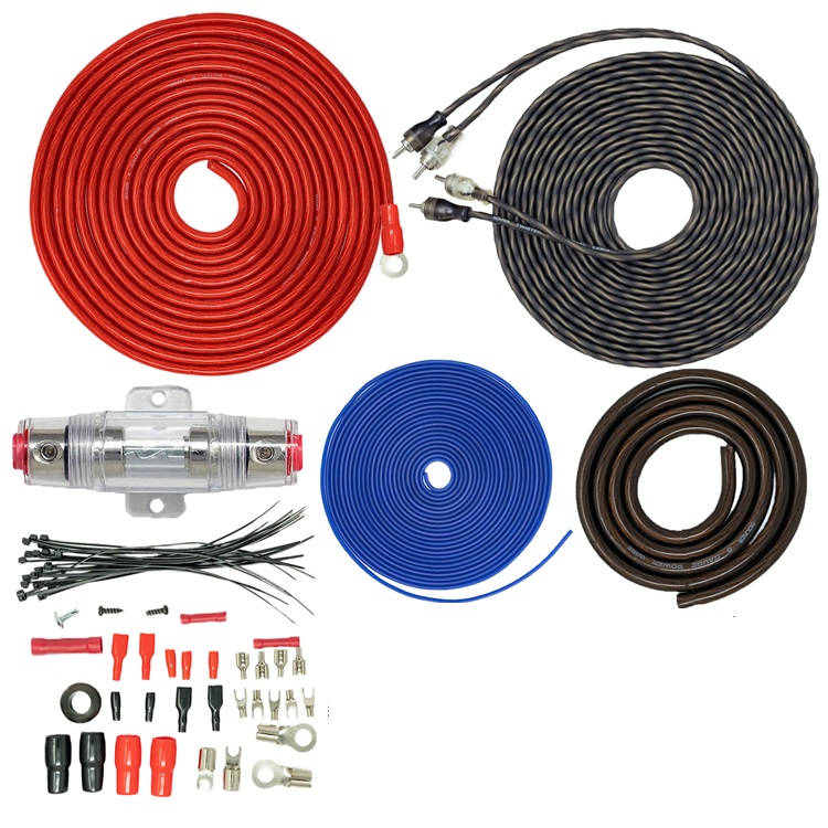 8 Gauge Audio Amplifier Install Kit Power Wiring & RCA Cables